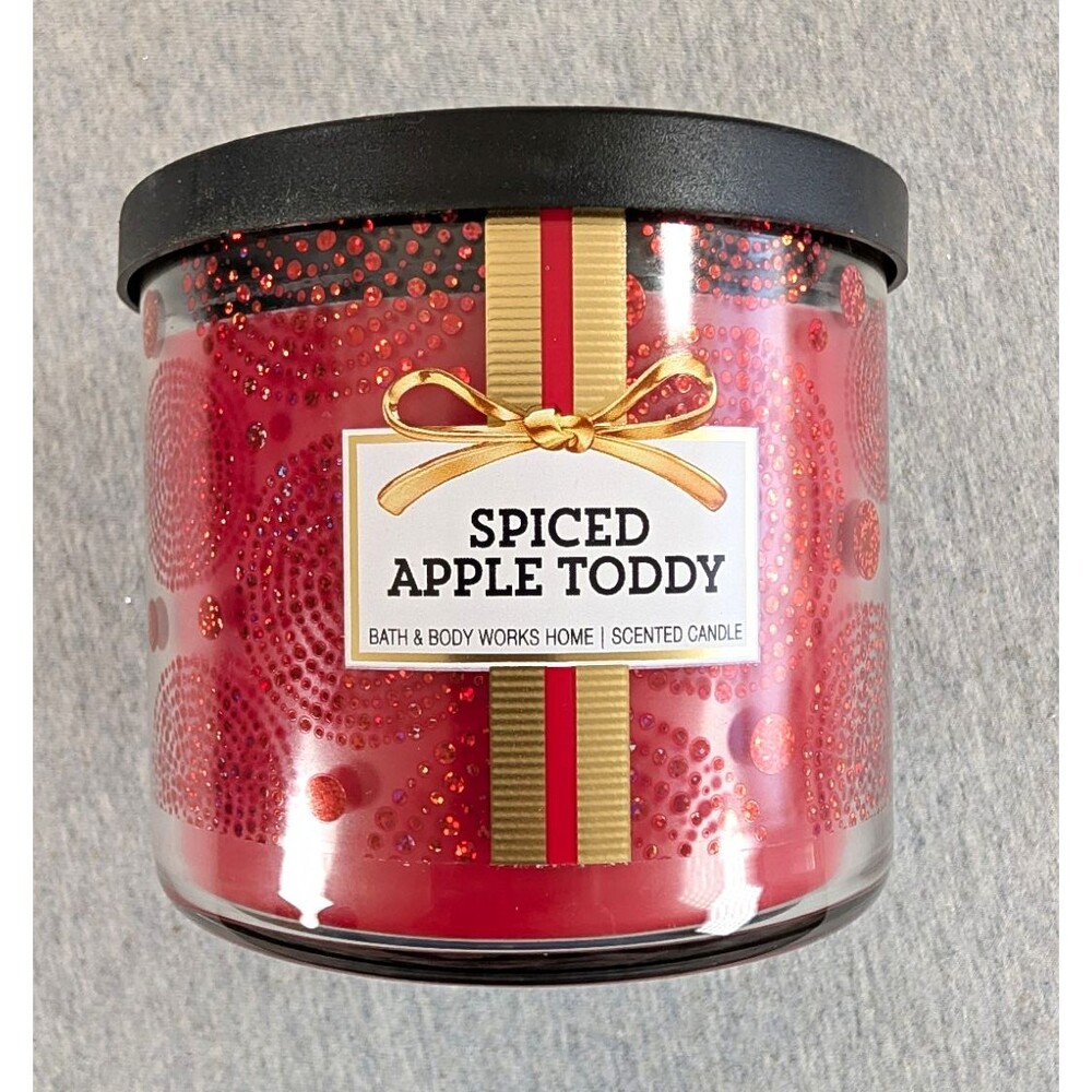 Bath & Body Works Spiced Apple Toddy 3-Wick Jar Candle 14.5 oz Red Christmas